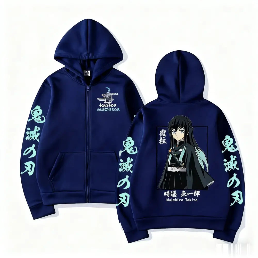 Demon Slayer Muichiro Tokito Zip Hoodie – Unisex Streetwear