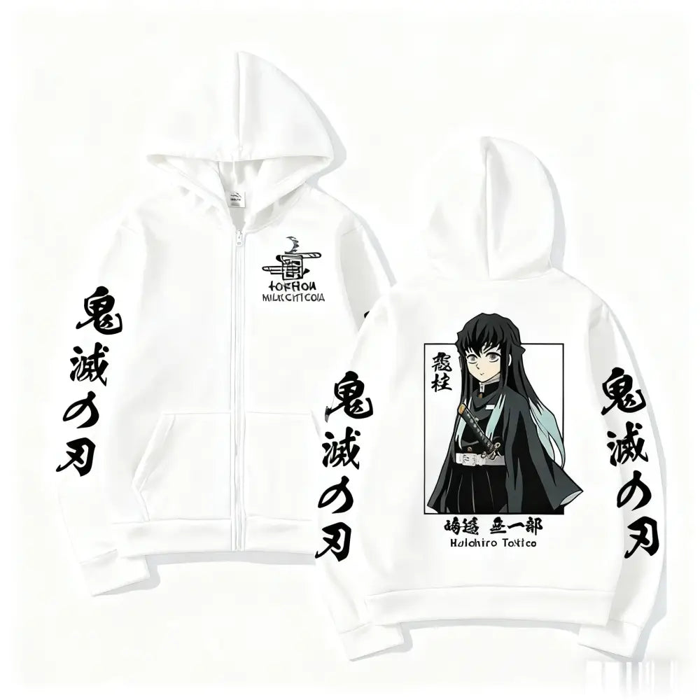Demon Slayer Muichiro Tokito Zip Hoodie – Unisex Streetwear