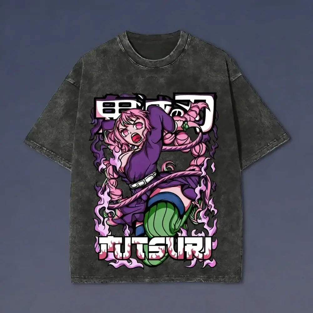 Demon Slayer Sanemi Shinazugawa T-Shirt – Washed Vintage