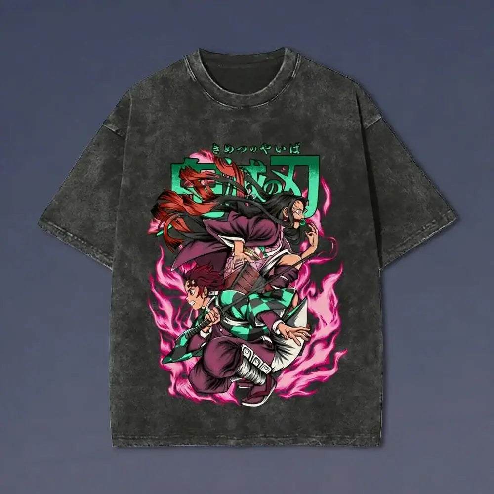 Demon Slayer Sanemi Shinazugawa T-Shirt – Washed Vintage
