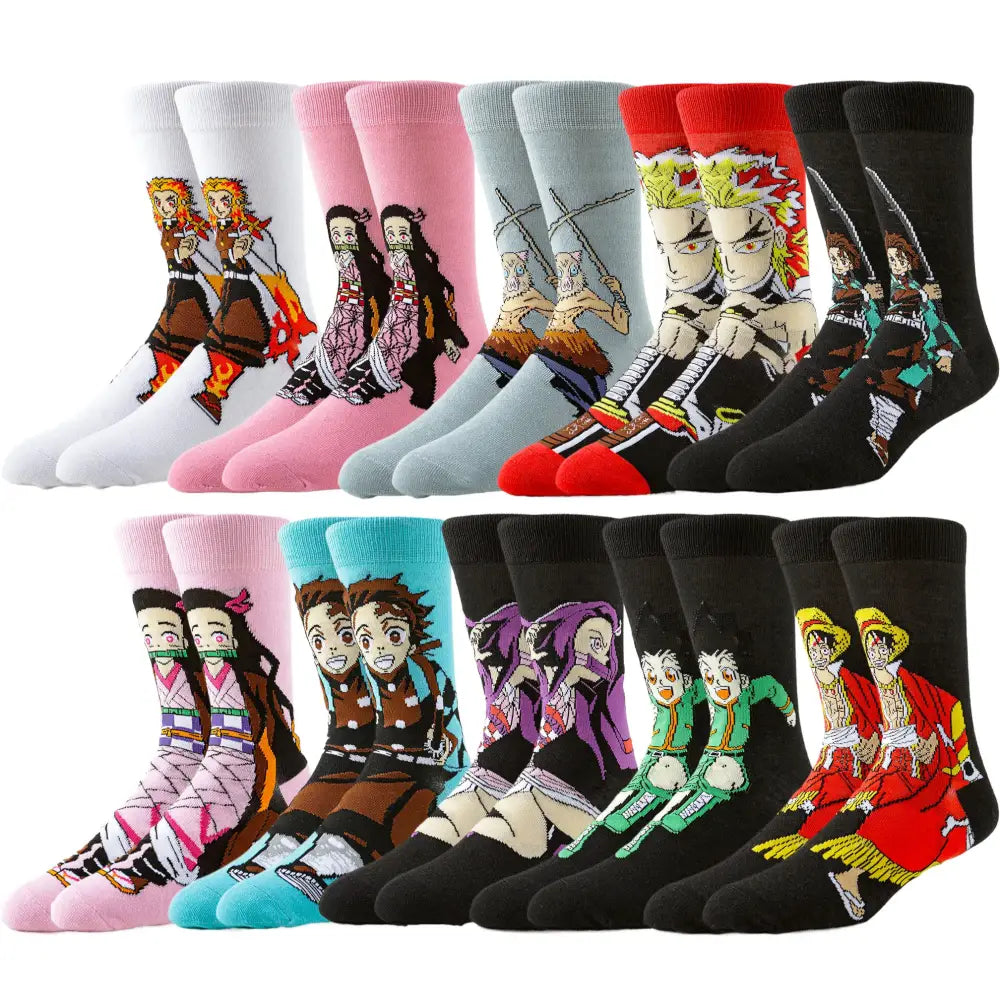 Demon Slayer Tanjiro Boat Socks – Casual Crew Socks