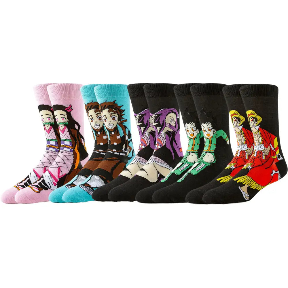 Demon Slayer Tanjiro Boat Socks – Casual Crew Socks