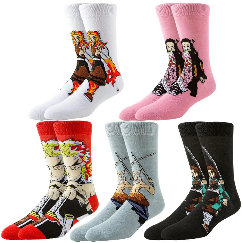 Demon Slayer Tanjiro Boat Socks – Casual Crew Socks