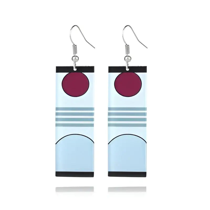 Demon Slayer Tanjiro Hanafuda Earrings – Acrylic Drop Jewelry
