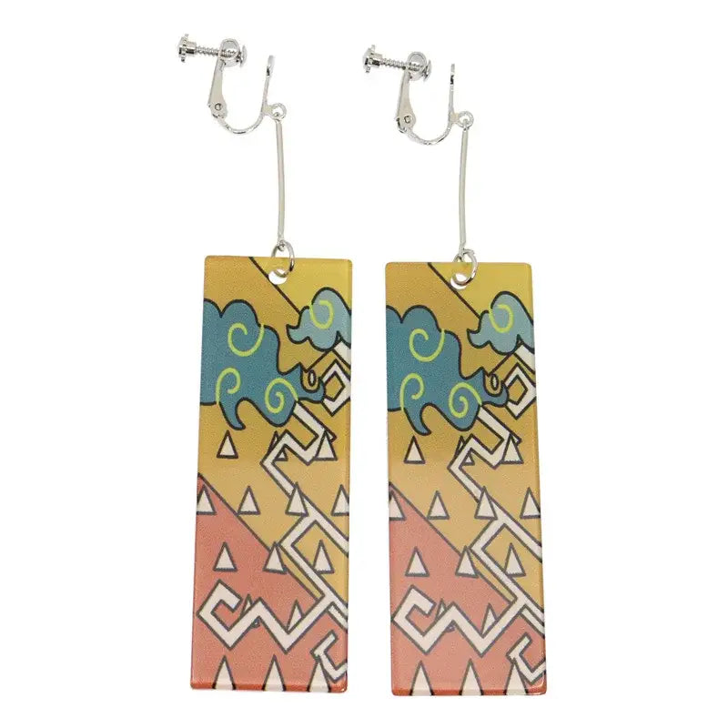 Demon Slayer Tanjiro Hanafuda Earrings – Acrylic Drop Jewelry