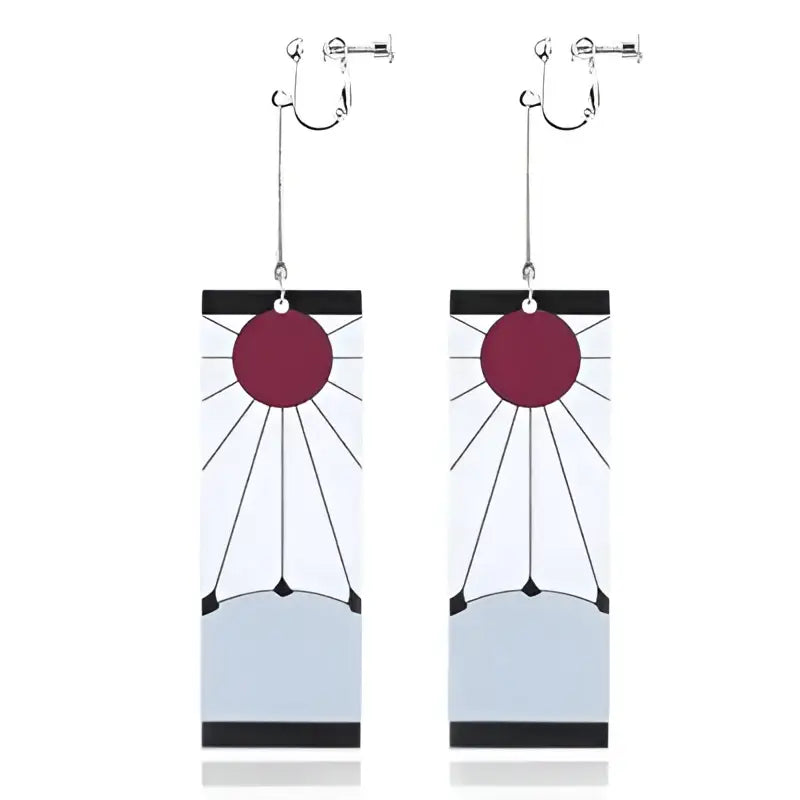 Demon Slayer Tanjiro Hanafuda Earrings – Acrylic Drop Jewelry