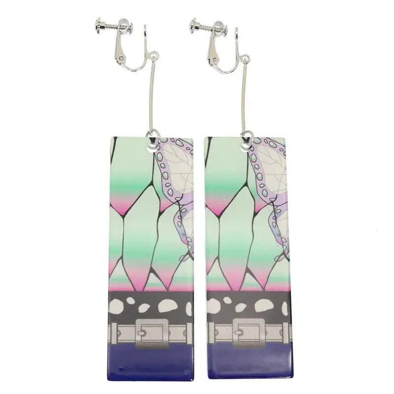 Demon Slayer Tanjiro Hanafuda Earrings – Acrylic Drop Jewelry