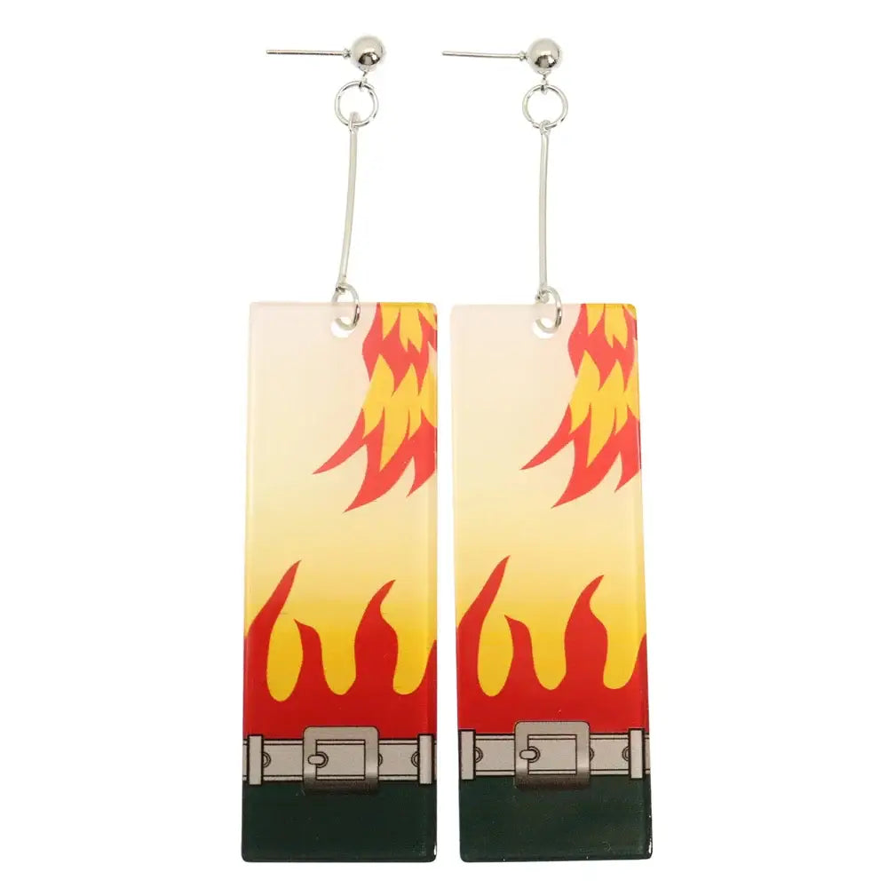 Demon Slayer Tanjiro Hanafuda Earrings – Acrylic Drop Jewelry
