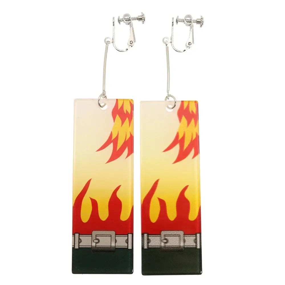 Demon Slayer Tanjiro Hanafuda Earrings – Acrylic Drop Jewelry