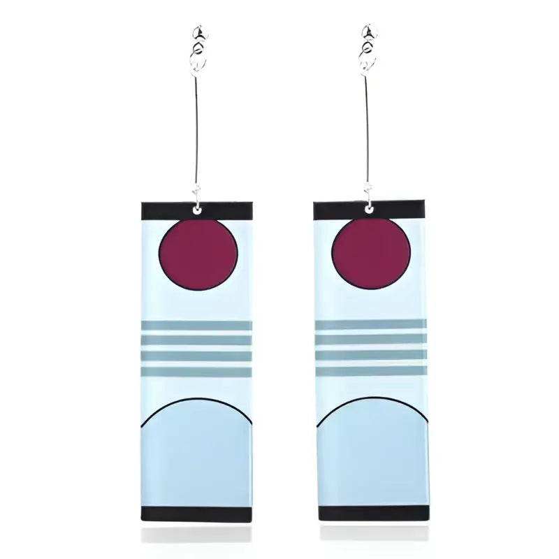Demon Slayer Tanjiro Hanafuda Earrings – Acrylic Drop Jewelry