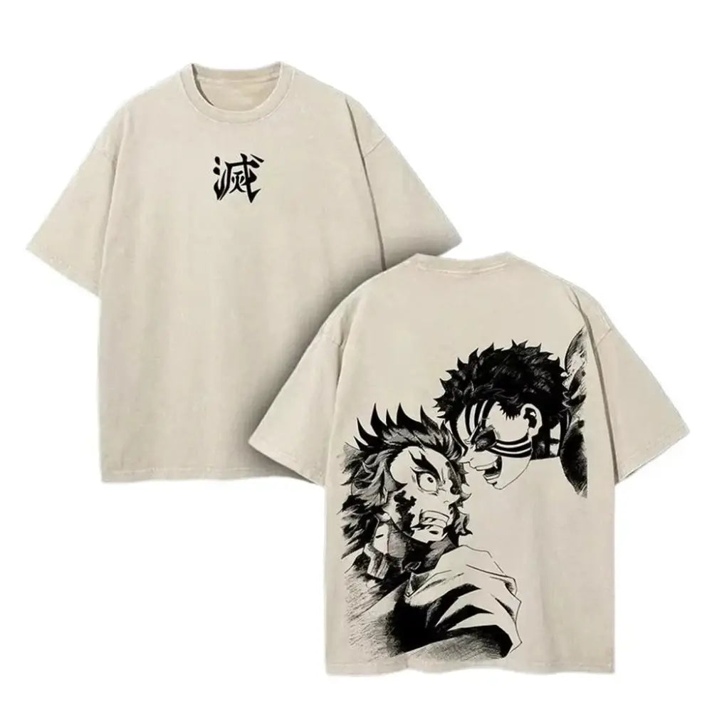 Demon Slayer Tanjiro Oversized T-Shirt – Vintage Washed