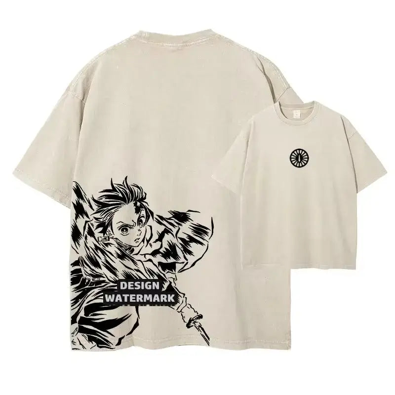 Demon Slayer Tanjiro Oversized T-Shirt – Vintage Washed