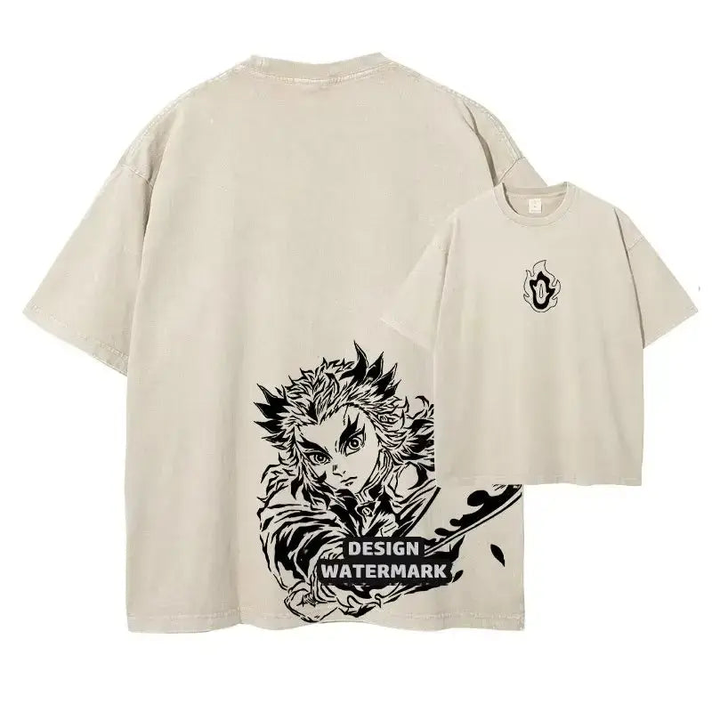 Demon Slayer Tanjiro Oversized T-Shirt – Vintage Washed