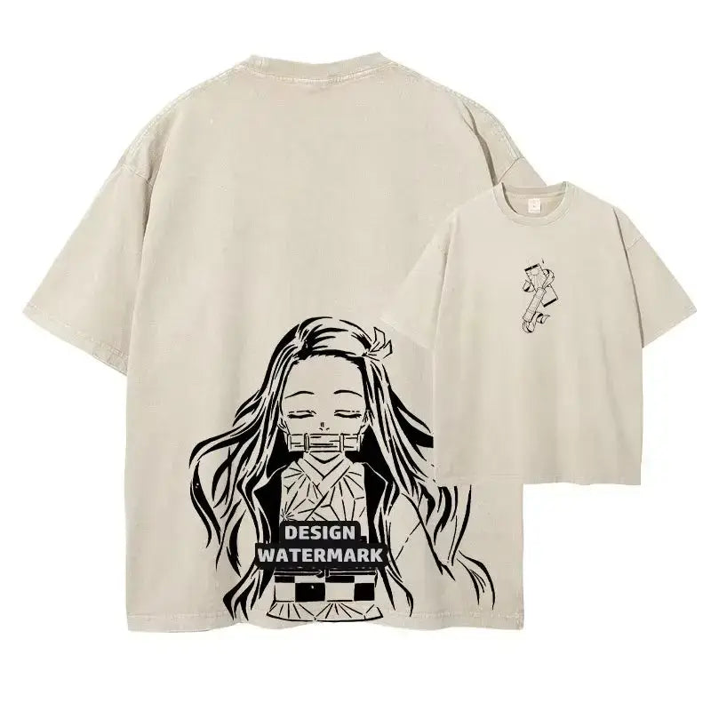 Demon Slayer Tanjiro Oversized T-Shirt – Vintage Washed