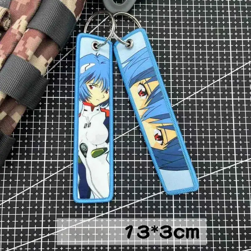 Evangelion Keychain Embroidered Key Tag – Backpack Charm