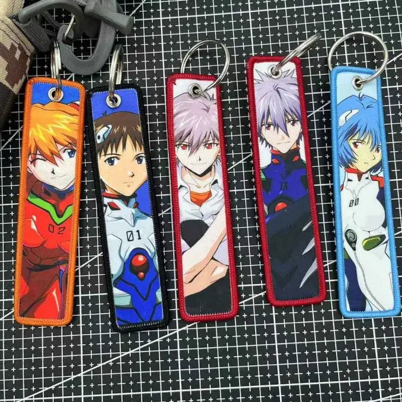Evangelion Keychain Embroidered Key Tag – Backpack Charm