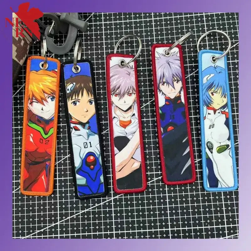 Evangelion Keychain Embroidered Key Tag – Backpack Charm
