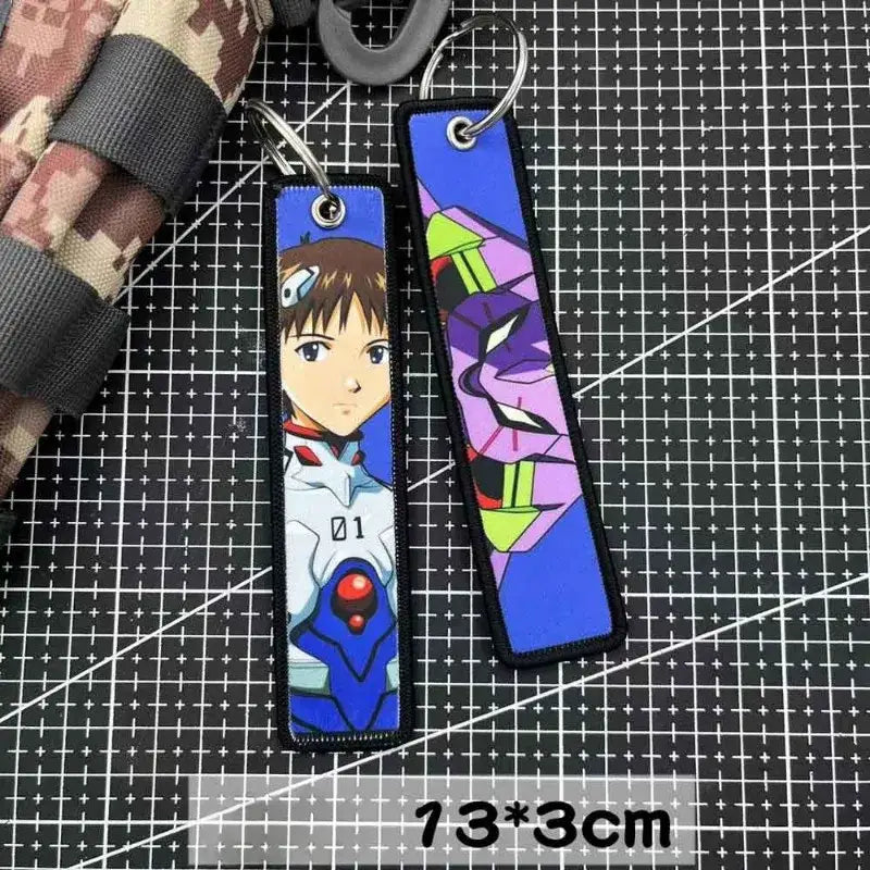 Evangelion Keychain Embroidered Key Tag – Backpack Charm