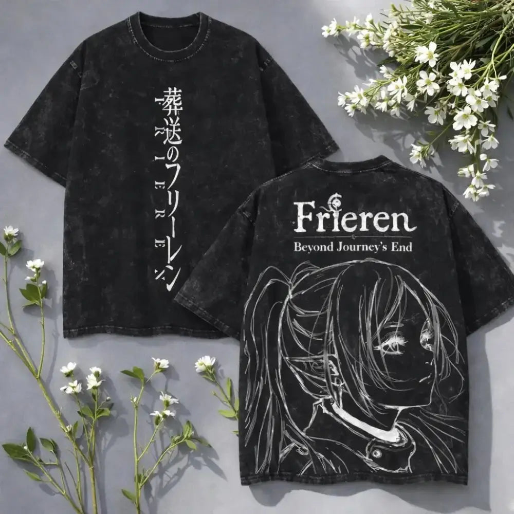 Frieren Frieren Washed T-Shirt – Oversized Cotton Tee