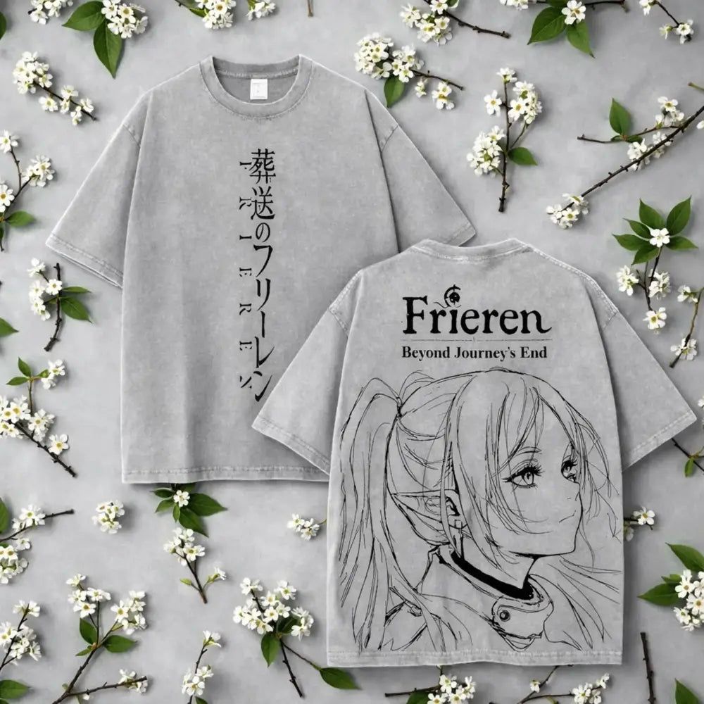 Frieren Frieren Washed T-Shirt – Oversized Cotton Tee