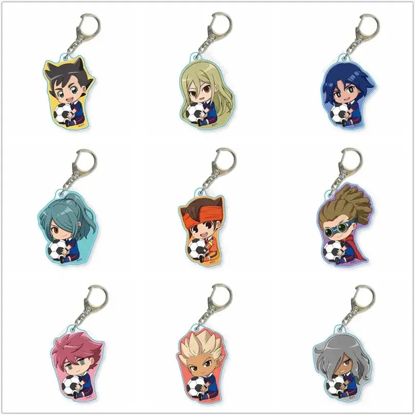 Game INAZUMA ELEVEN 11 Keychain Doll Anime Asuto Inamori Ryohei Haizaki Ichirota Shuya Goenji Acrylic Keyring Pendant for Gift