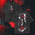 Uchiha Itachi Sharingan - Naruto Anime Double Printed Washed Tee Unisex