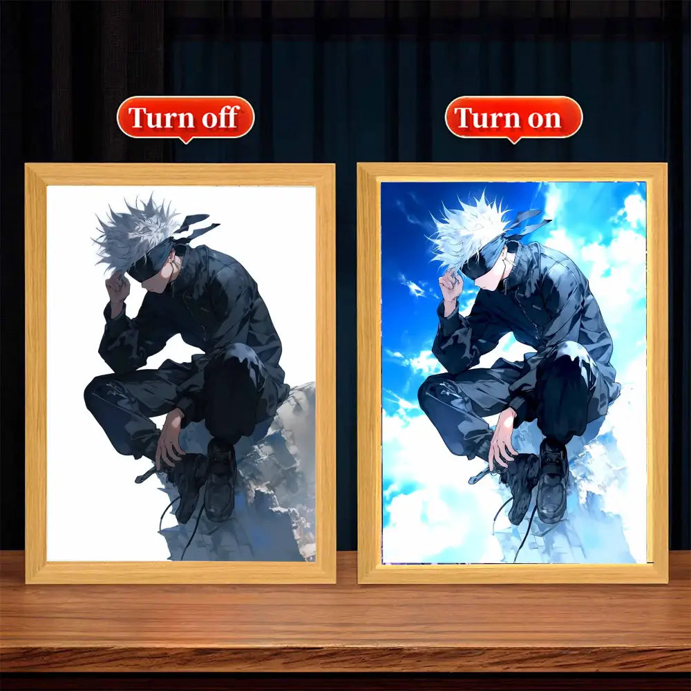 Jujutsu Kaisen Gojo LED Photo Frame – Light Painting Decor