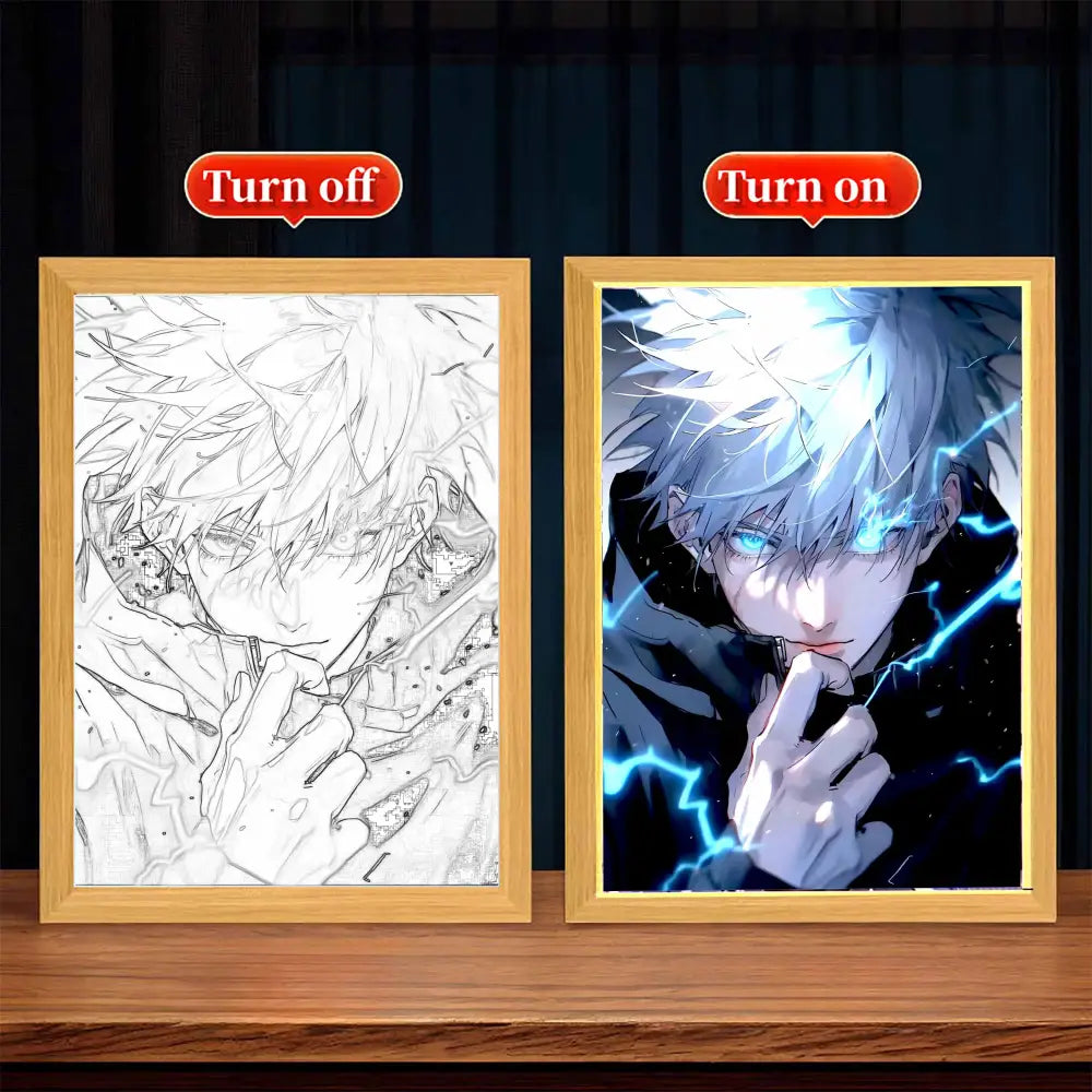 Jujutsu Kaisen Gojo LED Photo Frame – Light Painting Decor