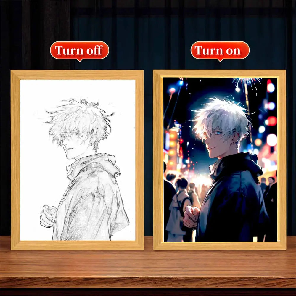 Jujutsu Kaisen Gojo LED Photo Frame – Light Painting Decor