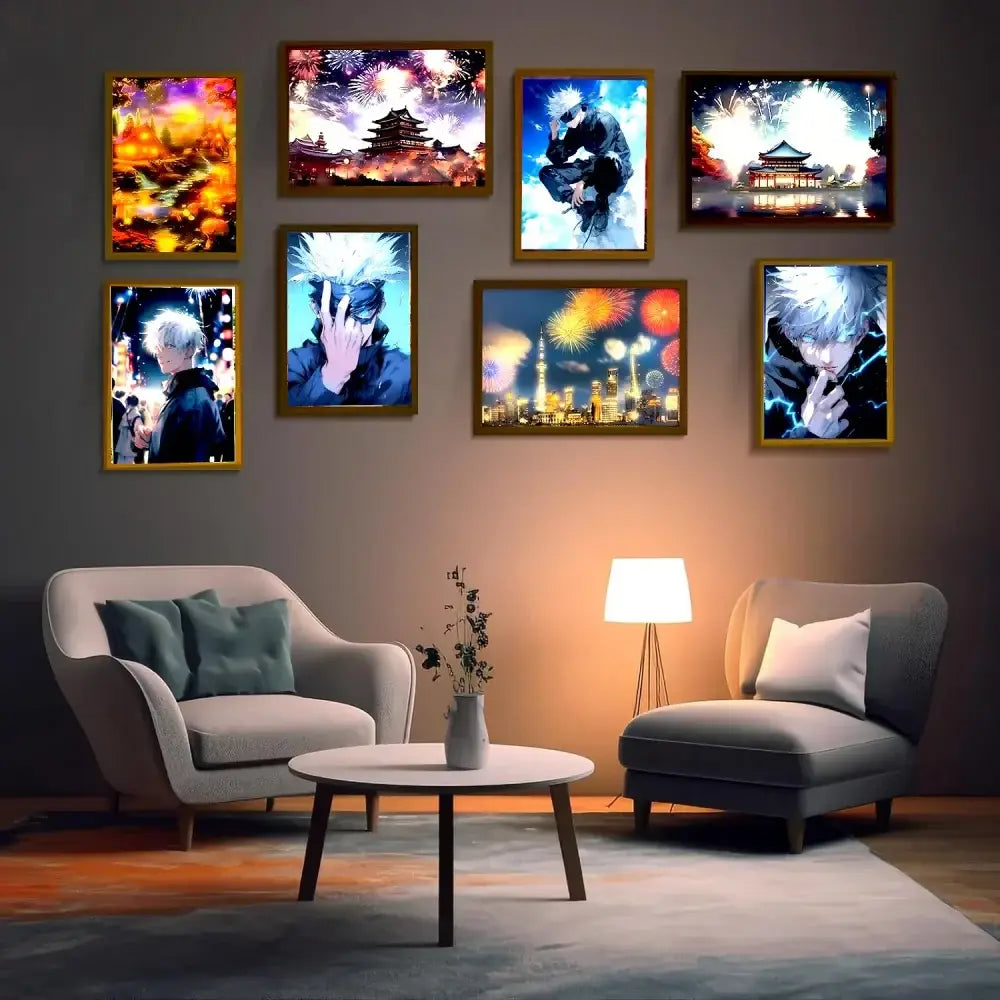 Jujutsu Kaisen Gojo LED Photo Frame – Light Painting Decor