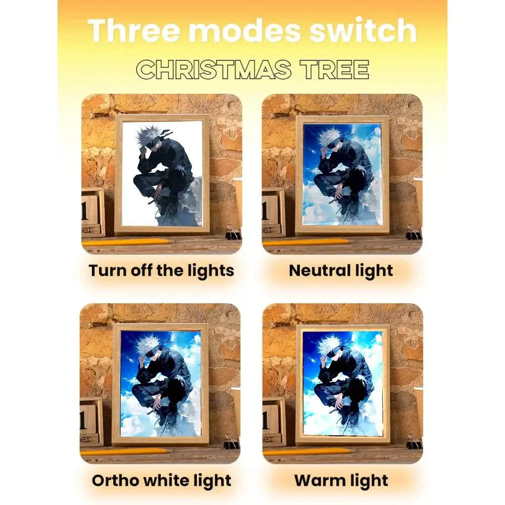 Jujutsu Kaisen Gojo LED Photo Frame – Light Painting Decor