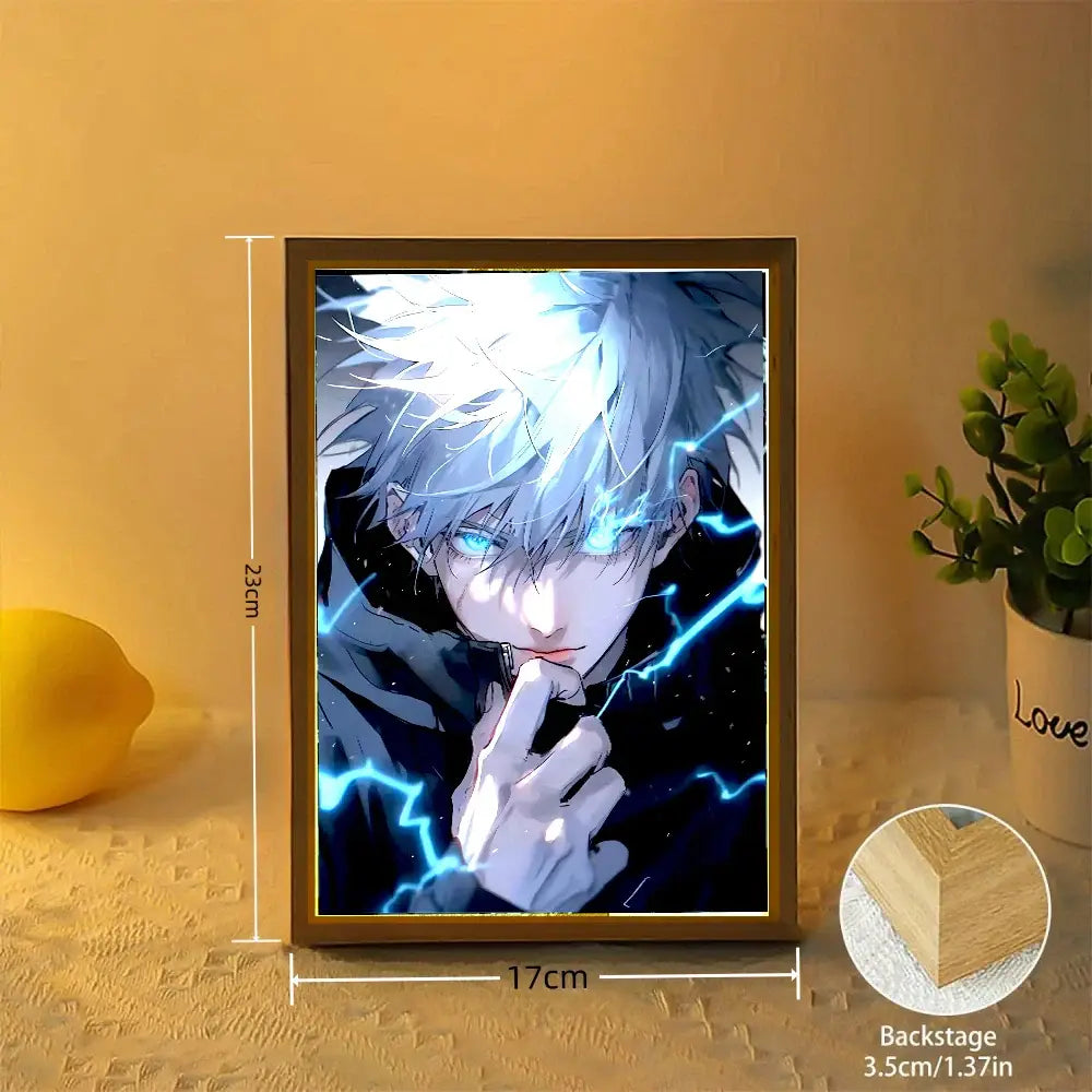 Jujutsu Kaisen Gojo Satoru Light Painting Frame – LED Decor