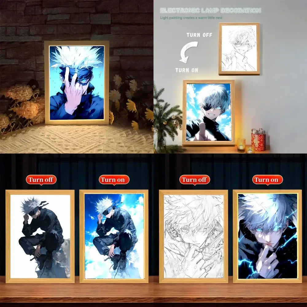 Jujutsu Kaisen Gojo Satoru Light Painting Frame – LED Decor