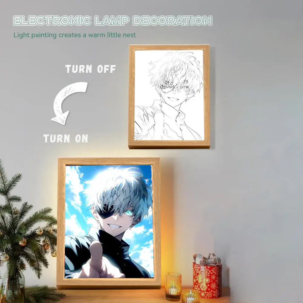 Jujutsu Kaisen Gojo Satoru Light Painting Frame – LED Decor
