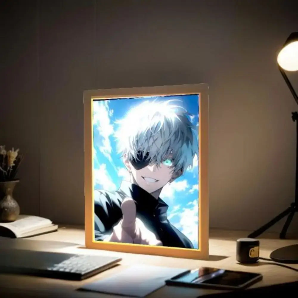 Jujutsu Kaisen Gojo Satoru Light Painting Frame – LED Decor