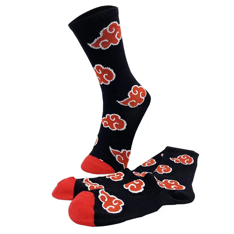 Naruto Akatsuki Long Socks – Elastic Cotton Crew Style
