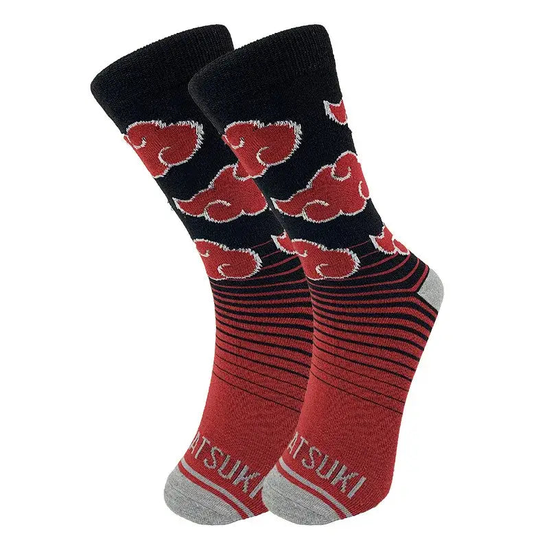 Naruto Akatsuki Long Socks – Elastic Cotton Crew Style