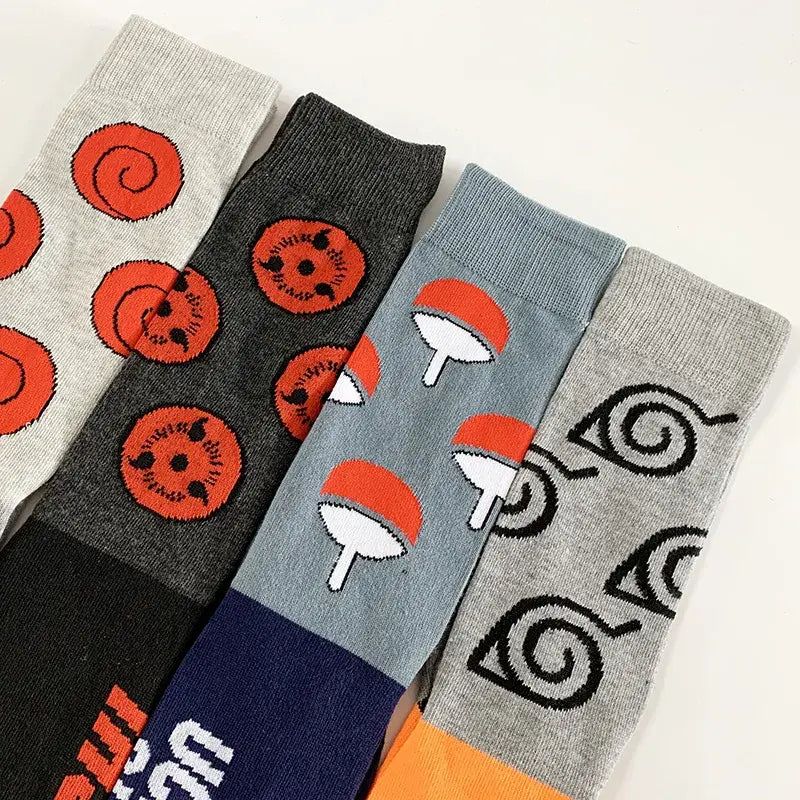 Naruto Akatsuki Long Socks – Elastic Cotton Crew Style