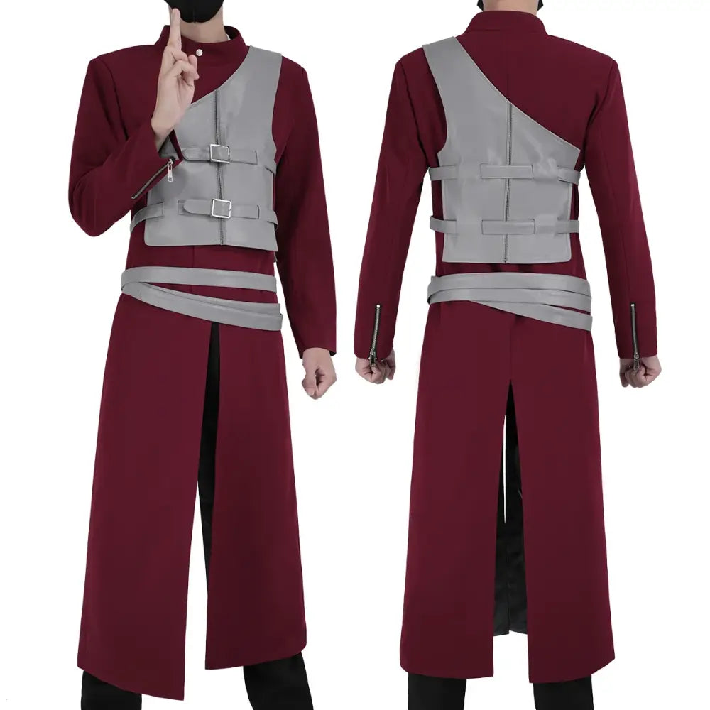 Naruto Gaara Cosplay Costume Set – Coat, Pants, Vest, Belt