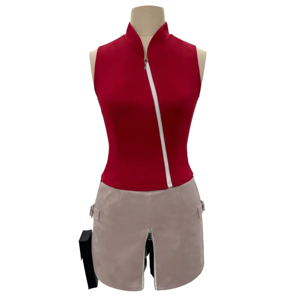 Naruto Haruno Sakura Cosplay Set – Top Skirt Shorts