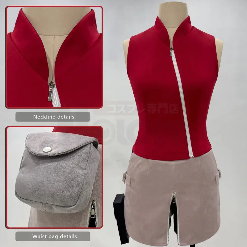Naruto Haruno Sakura Cosplay Set – Top Skirt Shorts
