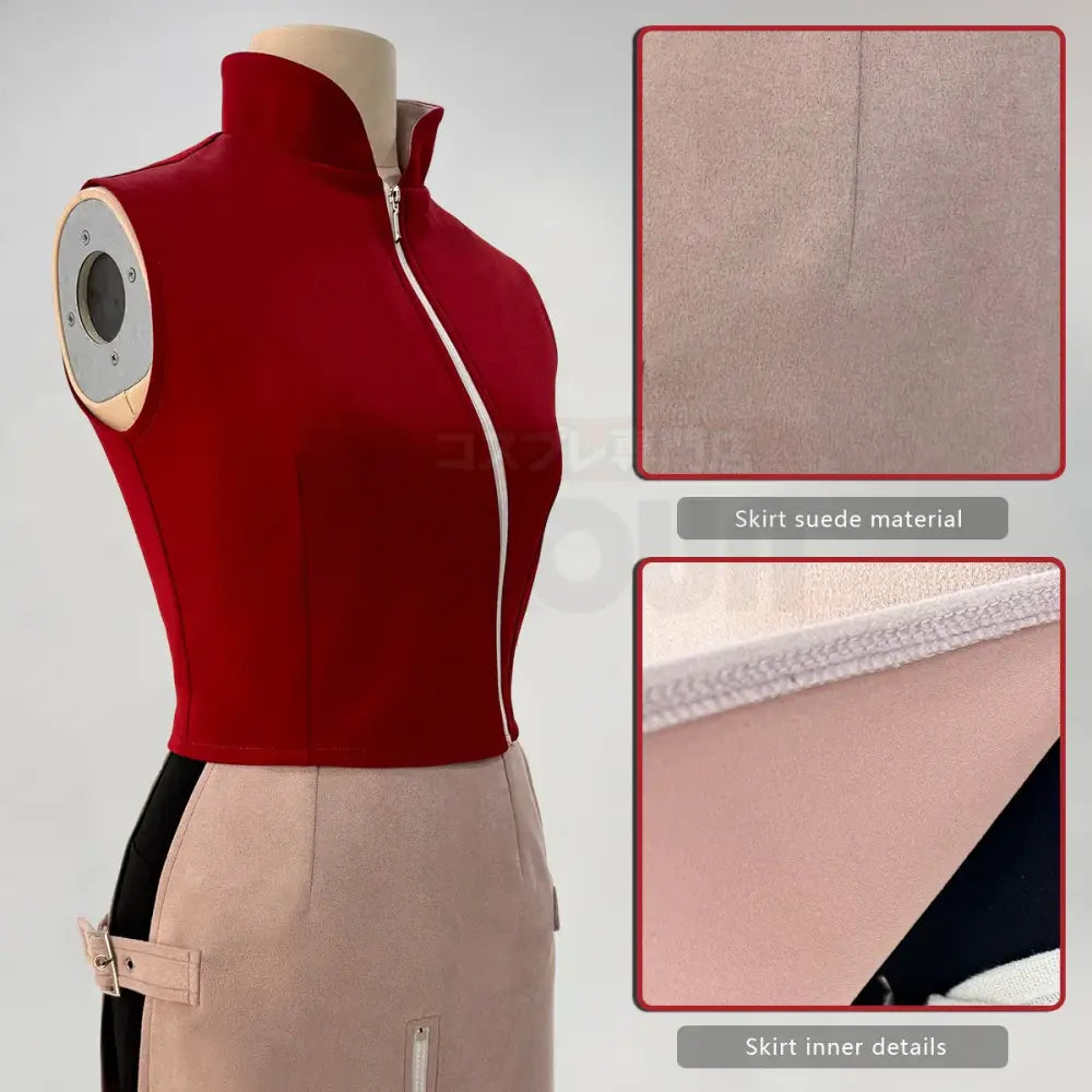 Naruto Haruno Sakura Cosplay Set – Top Skirt Shorts