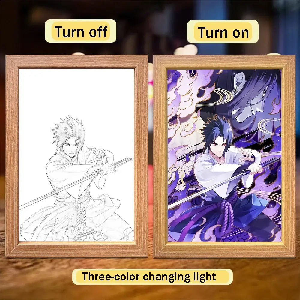 Naruto Sasuke LED Light Painting Frame – Moon Night Light