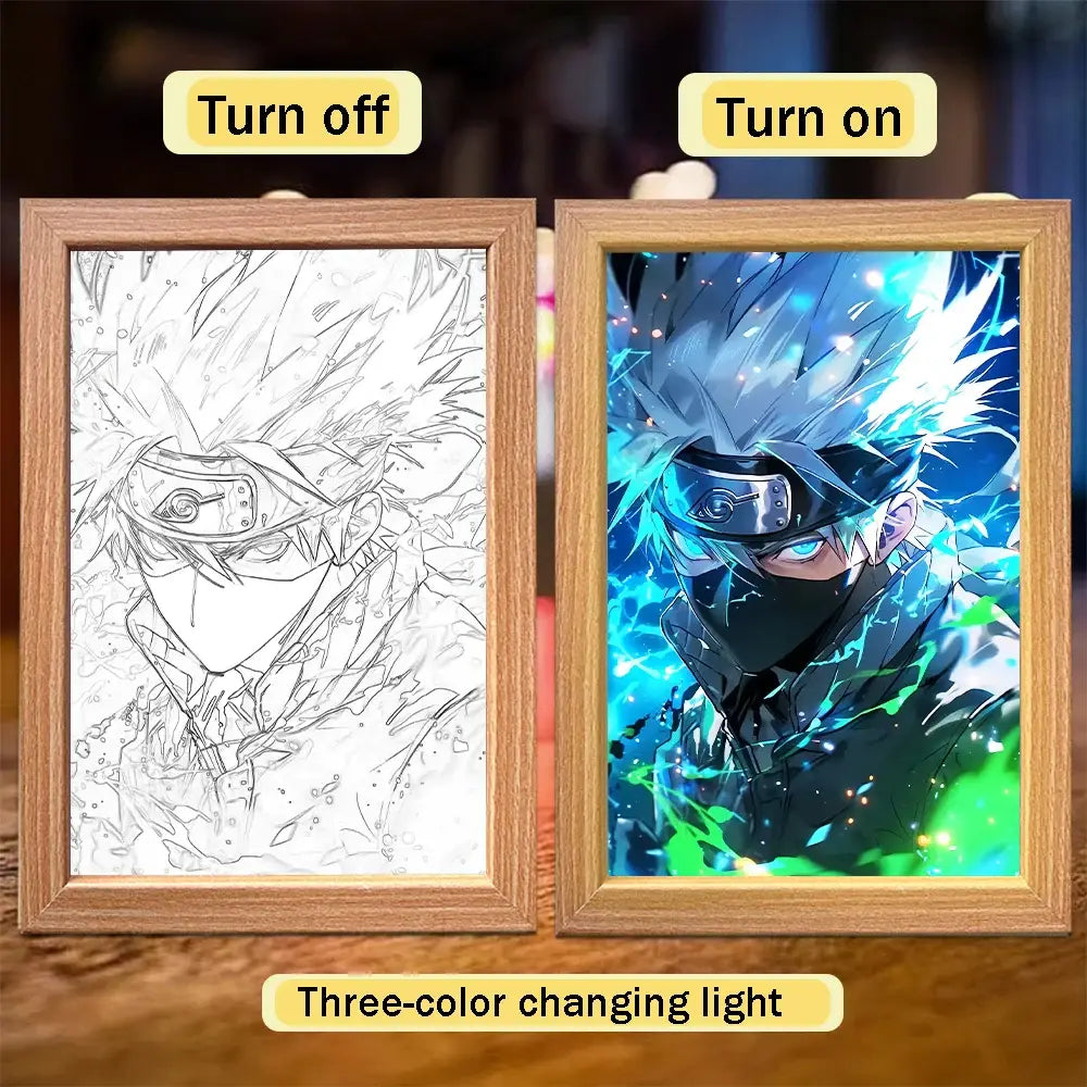 Naruto Sasuke LED Light Painting Frame – Moon Night Light
