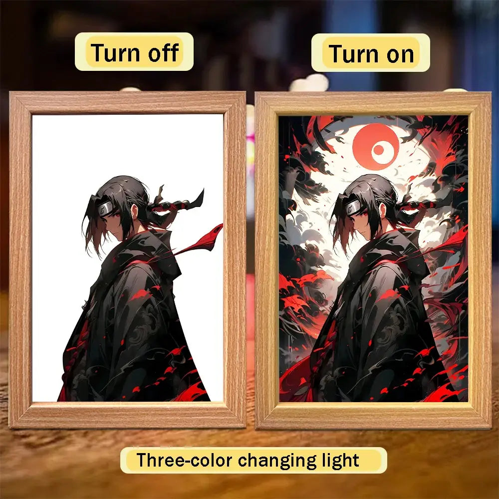 Naruto Sasuke LED Light Painting Frame – Moon Night Light