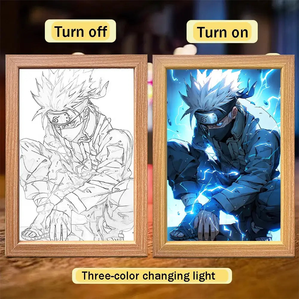Naruto Sasuke LED Light Painting Frame – Moon Night Light