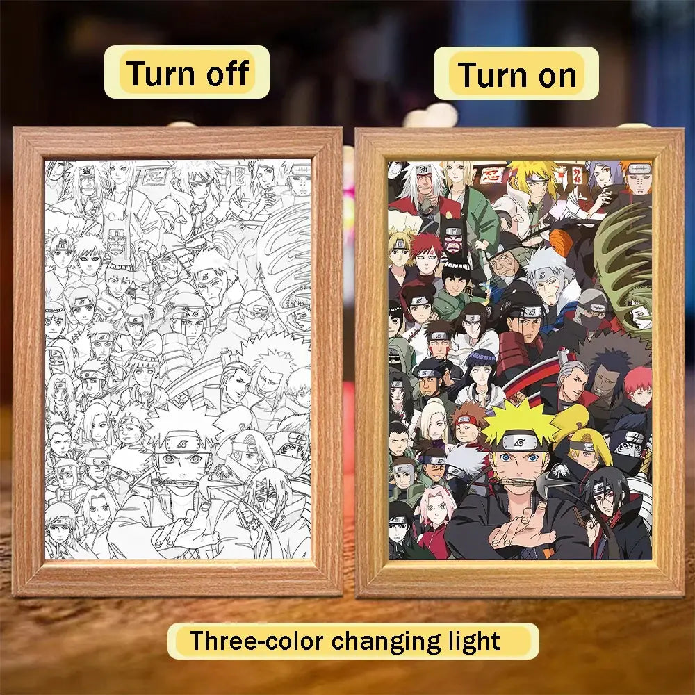 Naruto Sasuke LED Light Painting Frame – Moon Night Light