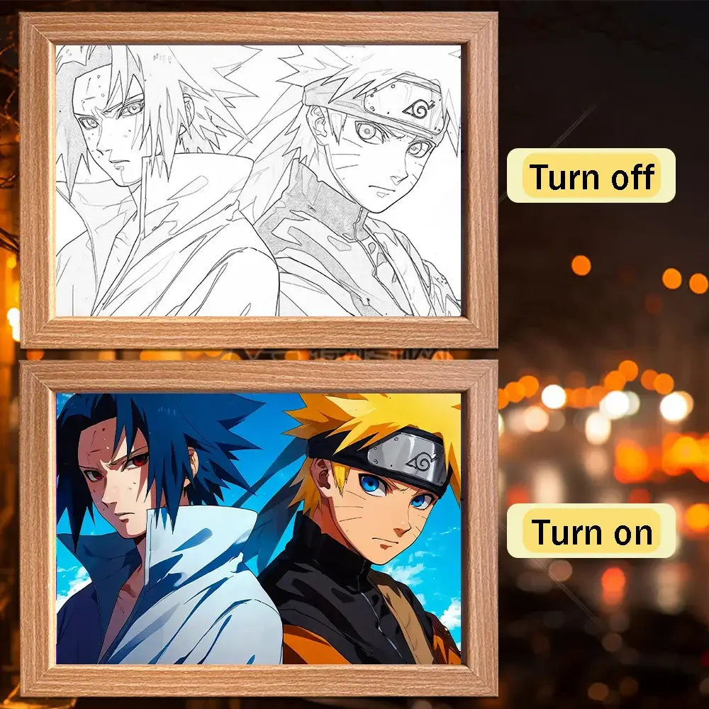 Naruto Sasuke LED Light Painting Frame – Moon Night Light