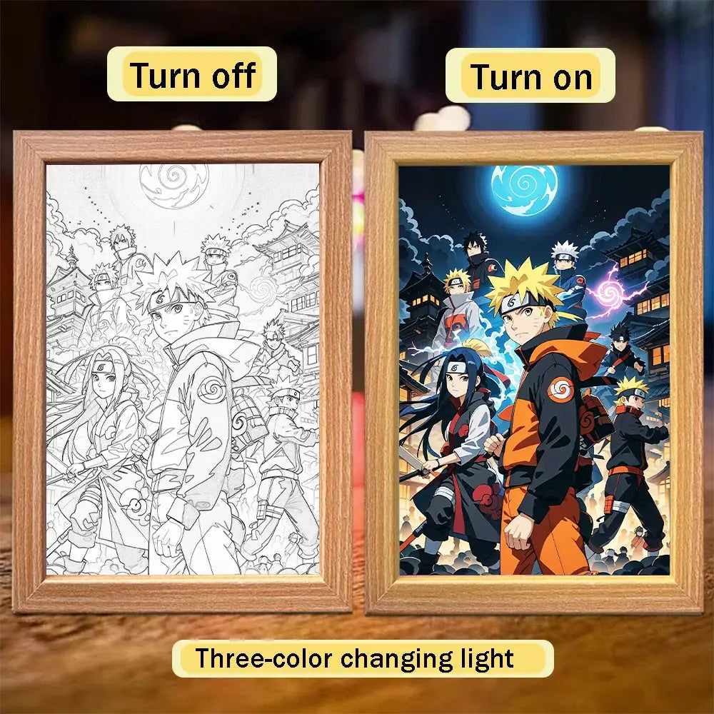 Naruto Sasuke LED Light Painting Frame – Moon Night Light