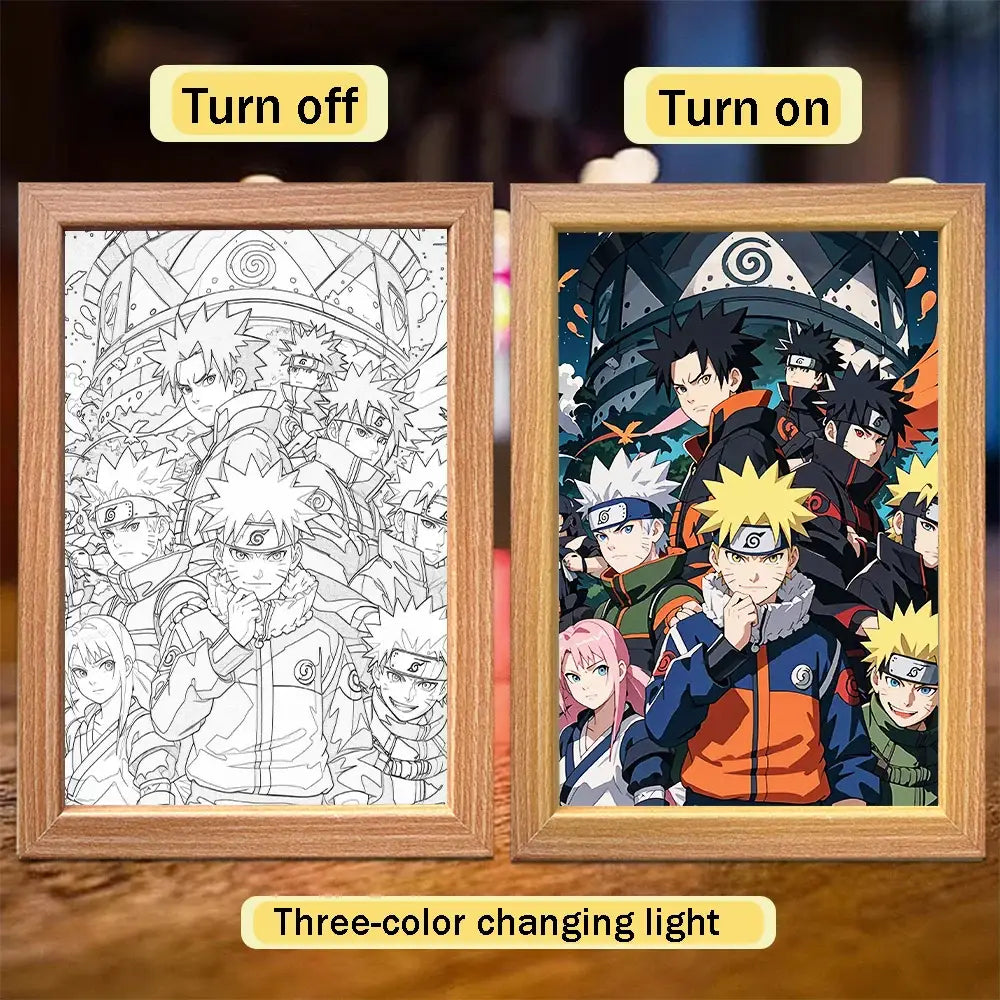 Naruto Sasuke LED Light Painting Frame – Moon Night Light